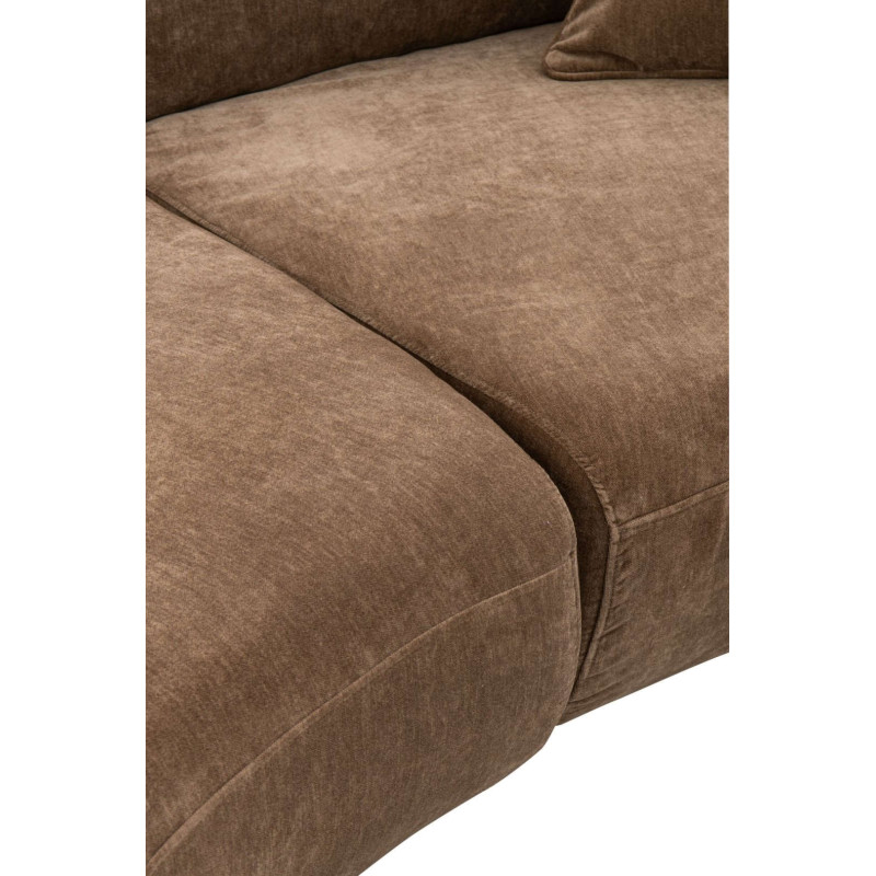 Canapé 4 places arrondi taupe 320x106x73 cm Zaryel J-Line - 6