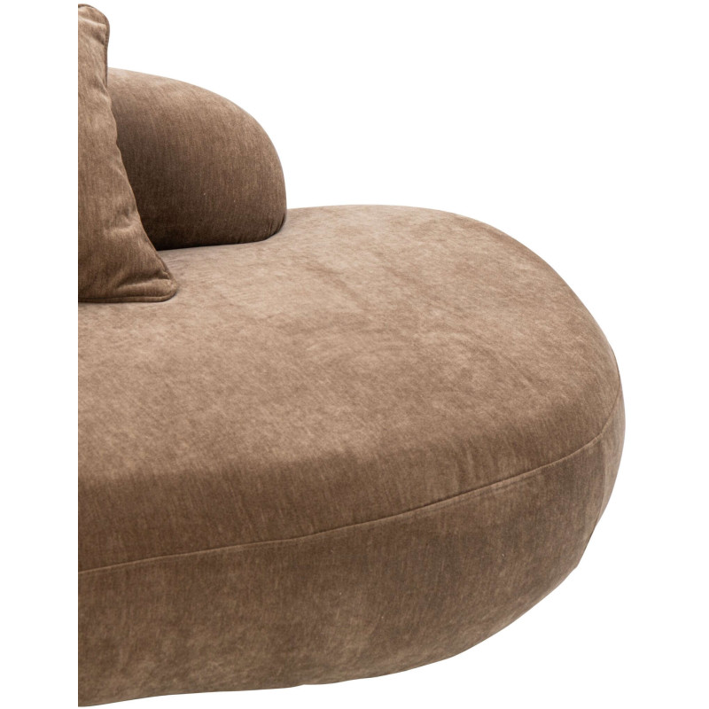 Canapé 4 places arrondi taupe 320x106x73 cm Zaryel J-Line - 7