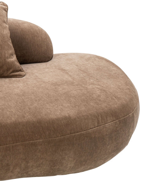 Canapé 4 places arrondi taupe 320x106x73 cm Zaryel J-Line - 7
