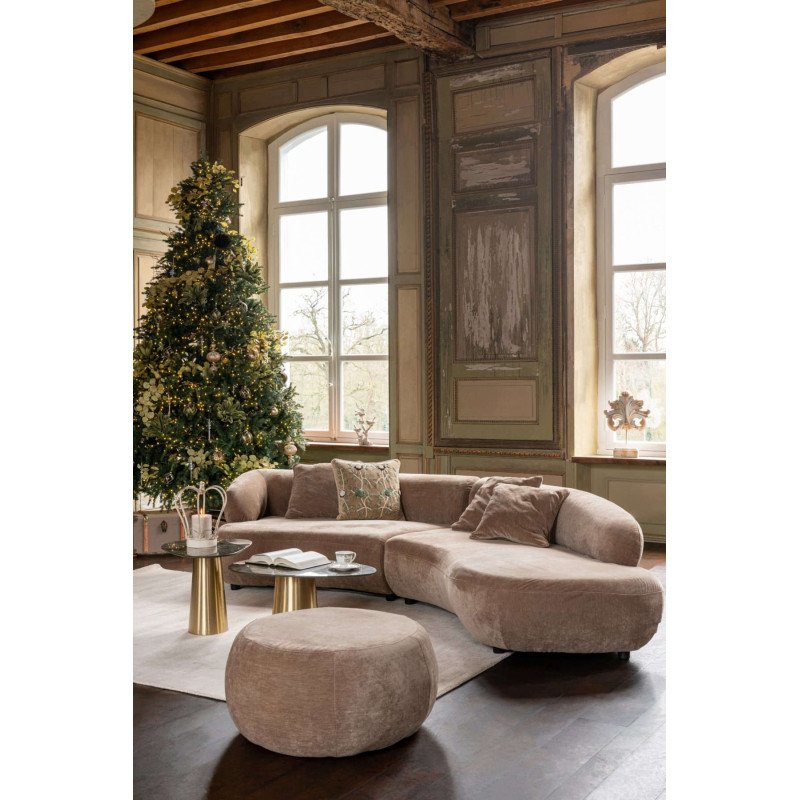 Canapé 4 places arrondi taupe 320x106x73 cm Zaryel J-Line - 2