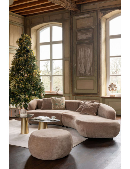 Canapé 4 places arrondi taupe 320x106x73 cm Zaryel J-Line - 2