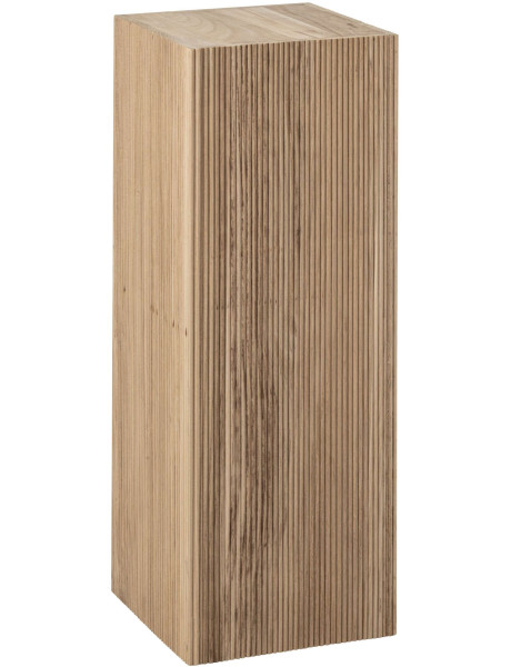 Sellette colonne bois cannelé naturel 30x30x80 cm Qarvyl J-Line - 1