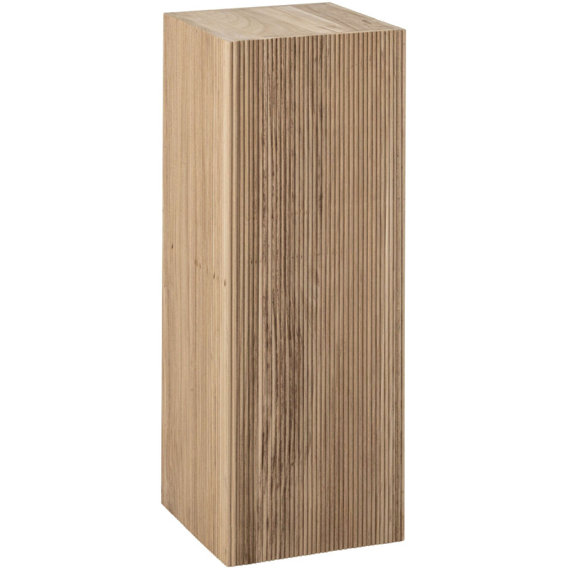 Sellette colonne bois cannelé naturel 30x30x80 cm Qarvyl J-Line - 1
