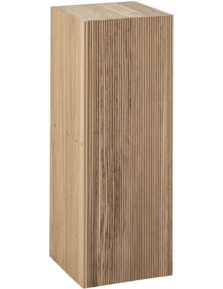 Sellette colonne bois cannelé naturel 30x30x80 cm Qarvyl J-Line - 1