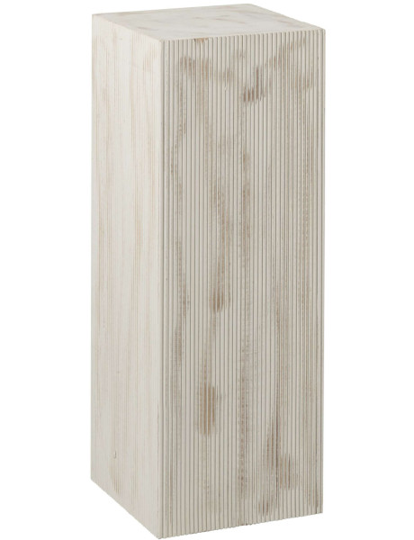 Sellette porte-plante bois blanc cannelé 80 cm Qarvyl J-Line - 1