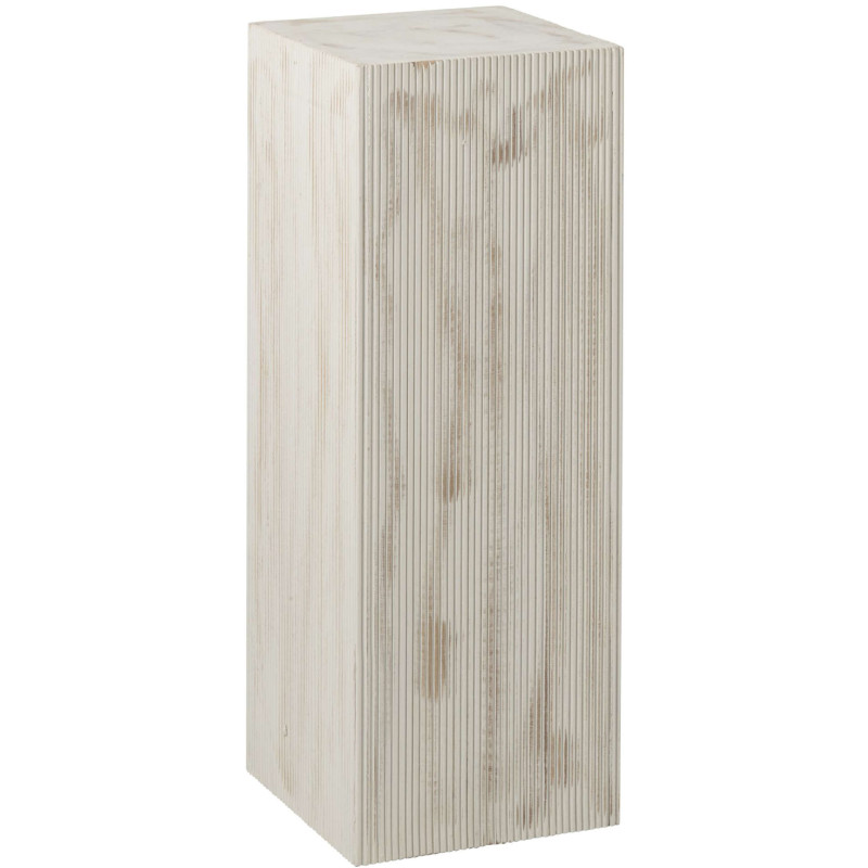 Sellette porte-plante bois blanc cannelé 80 cm Qarvyl J-Line - 1