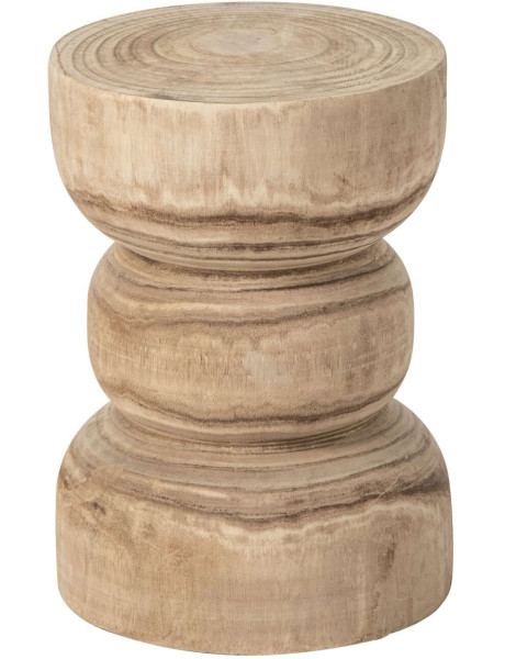 Table d’appoint bois naturel sculpté 29x29x40 cm Jyvyre J-Line - 1