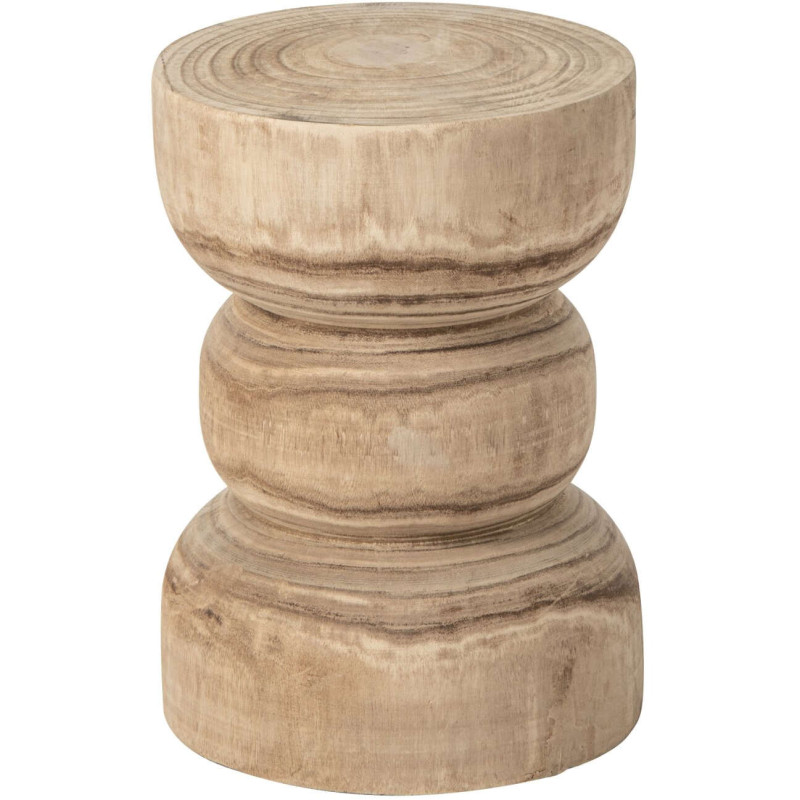 Table d’appoint bois naturel sculpté 29x29x40 cm Jyvyre J-Line - 1