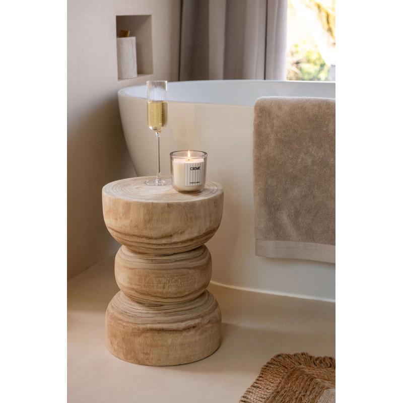 Table d’appoint bois naturel sculpté 29x29x40 cm Jyvyre J-Line - 2