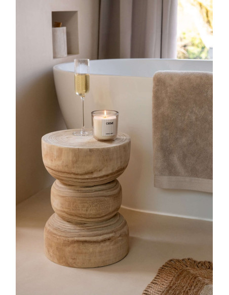 Table d’appoint bois naturel sculpté 29x29x40 cm Jyvyre J-Line - 2