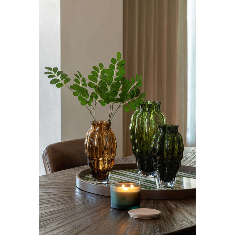 Lot de 3 décorations murales rondes vert olive Nevuna J-Line - 2