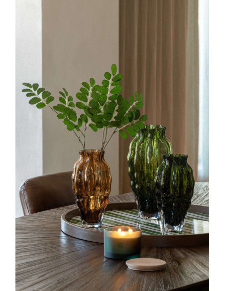 Lot de 3 décorations murales rondes vert olive Nevuna J-Line - 2