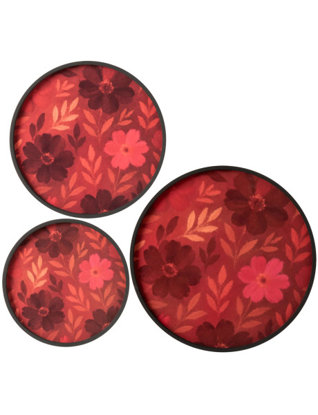 Set de 3 décorations murales rondes fleurs fuchsia Azyali J-Line - 1