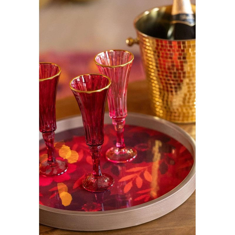 Set de 3 décorations murales rondes fleurs fuchsia Azyali J-Line - 4