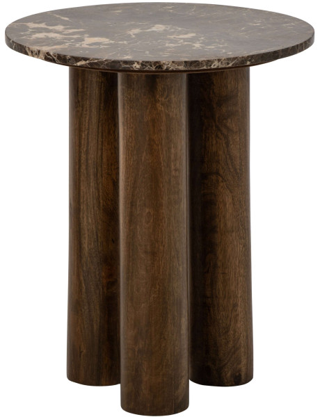 Table d’appoint ronde marbre brun 50 cm Fyvara J-Line - 1