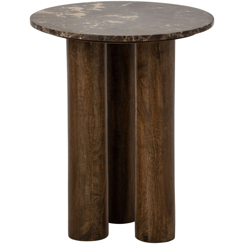 Table d’appoint ronde marbre brun 50 cm Fyvara J-Line - 3