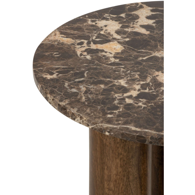 Table d’appoint ronde marbre brun 50 cm Fyvara J-Line - 4