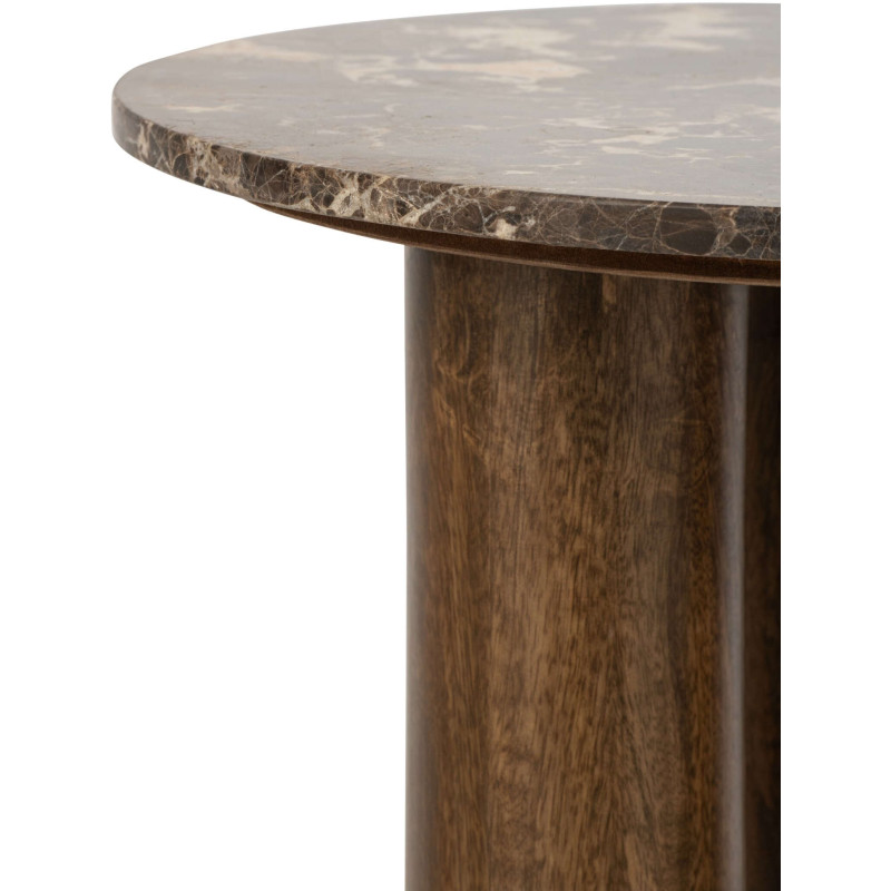 Table d’appoint ronde marbre brun 50 cm Fyvara J-Line - 5