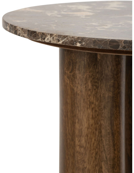 Table d’appoint ronde marbre brun 50 cm Fyvara J-Line - 5