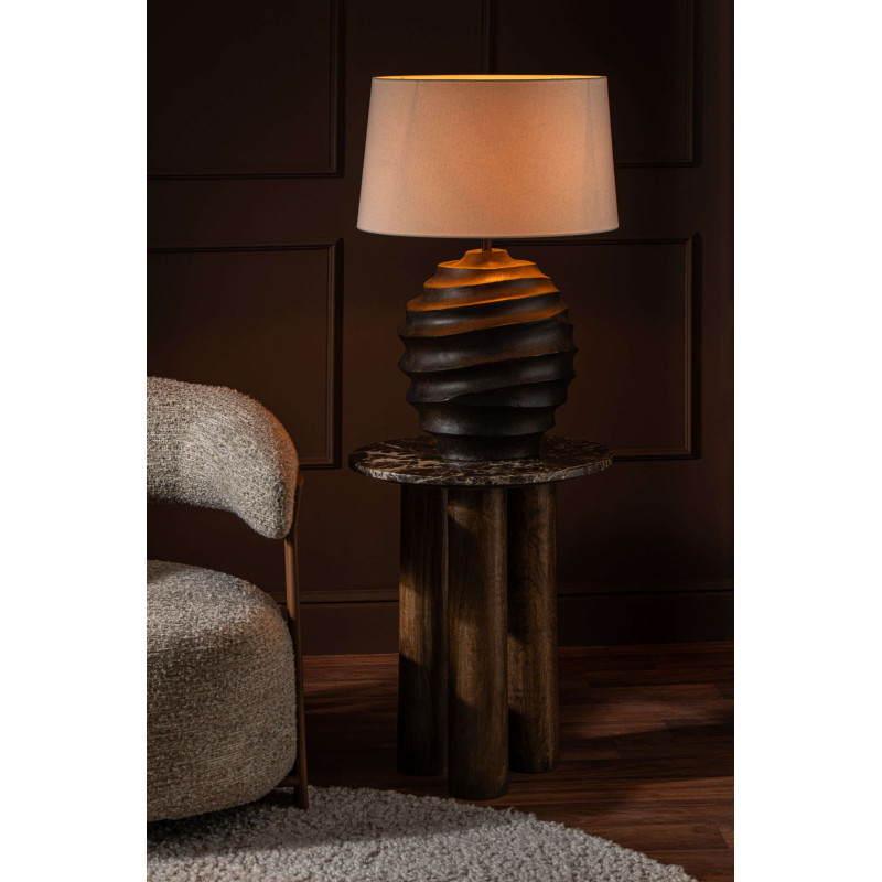 Table d’appoint ronde marbre brun 50 cm Fyvara J-Line - 2