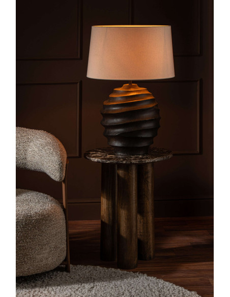 Table d’appoint ronde marbre brun 50 cm Fyvara J-Line - 2
