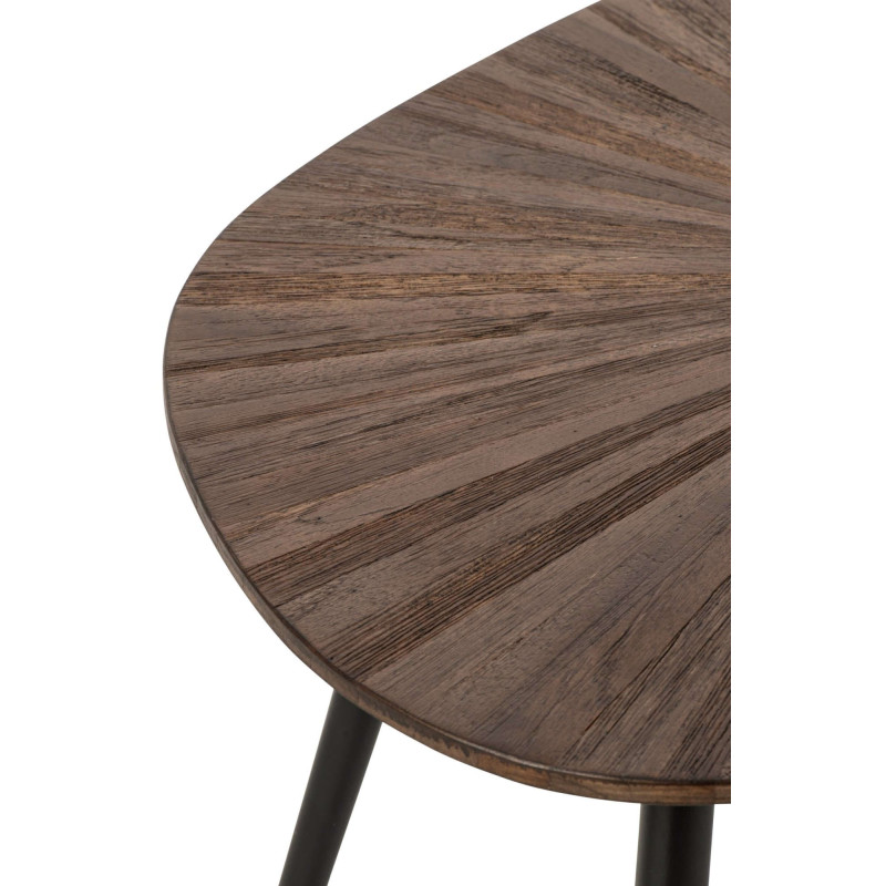 Set de 3 tables basses gigognes bois recyclé métal noir Gylova J-Line - 3