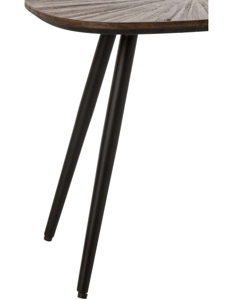 Set de 3 tables basses gigognes bois recyclé métal noir Gylova J-Line - 4