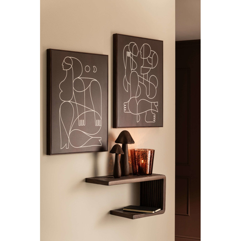 Étagère murale à lattes bois recyclé 50 cm Kivali J-Line - 2
