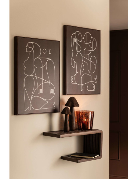 Étagère murale à lattes bois recyclé 50 cm Kivali J-Line - 2