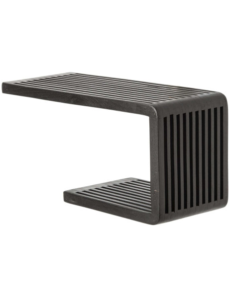 Étagère murale à lattes bois recyclé noir 50 cm Kivali J-Line - 1