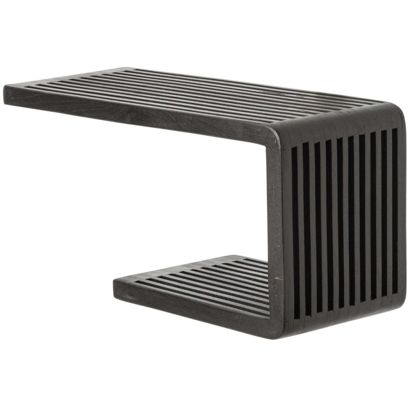 Étagère murale à lattes bois recyclé noir 50 cm Kivali J-Line - 1