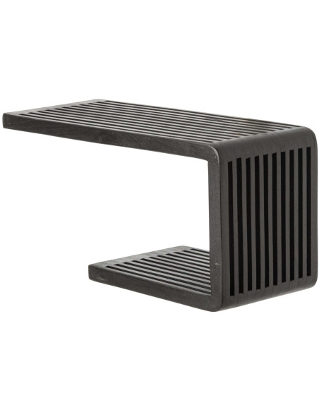Étagère murale à lattes bois recyclé noir 50 cm Kivali J-Line - 1
