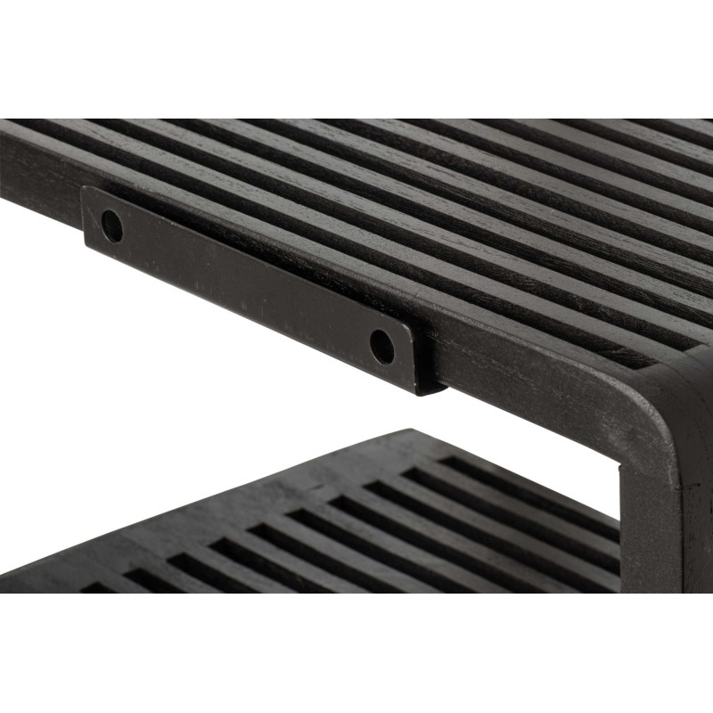 Étagère murale à lattes bois recyclé noir 50 cm Kivali J-Line - 3