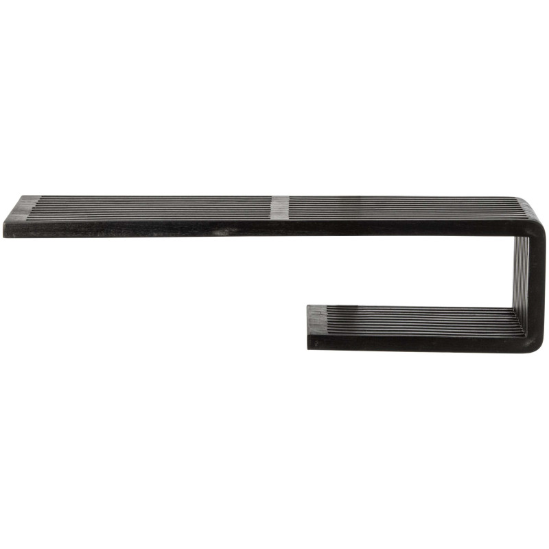 Étagère murale à lattes bois recyclé noir 79 cm Kivali J-Line - 2