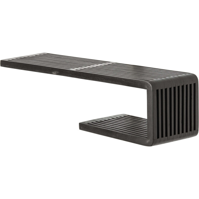 Étagère murale à lattes bois recyclé noir 79 cm Kivali J-Line - 1