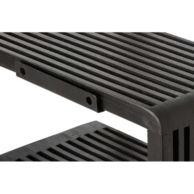 Étagère murale à lattes bois recyclé noir 79 cm Kivali J-Line - 3
