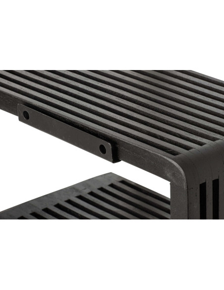 Étagère murale à lattes bois recyclé noir 79 cm Kivali J-Line - 3