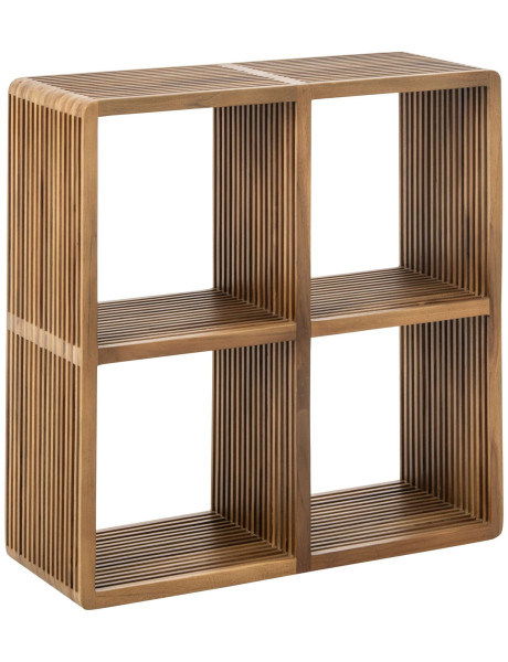 Bibliothèque basse bois recyclé 4 niches Kivali J-Line - 1