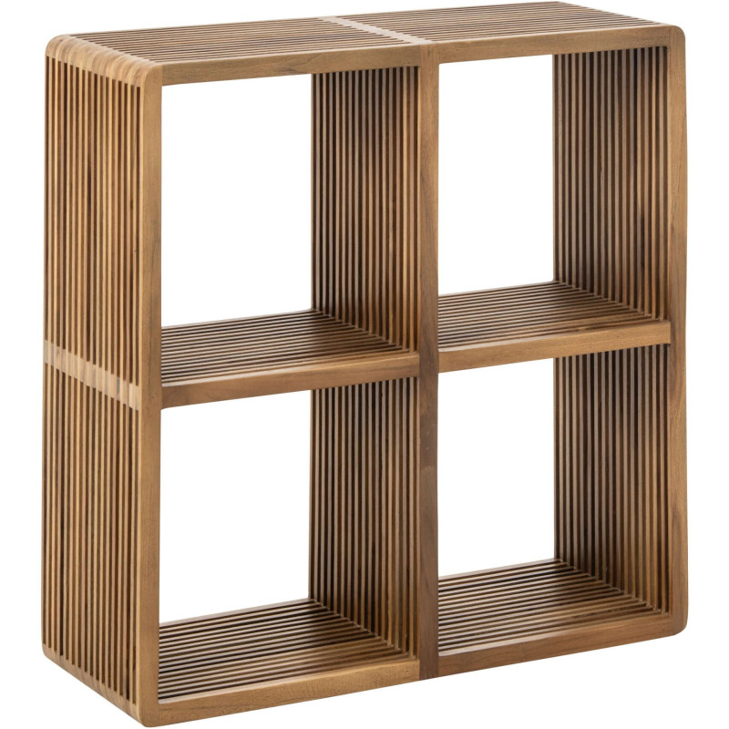 Bibliothèque basse bois recyclé 4 niches Kivali J-Line - 1
