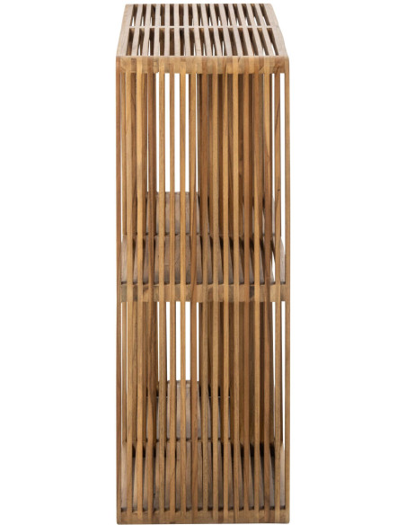 Bibliothèque basse bois recyclé 4 niches Kivali J-Line - 2