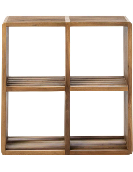Bibliothèque basse bois recyclé 4 niches Kivali J-Line - 3