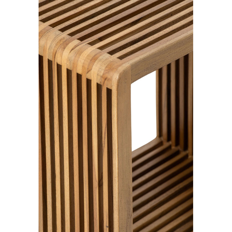 Bibliothèque basse bois recyclé 4 niches Kivali J-Line - 4