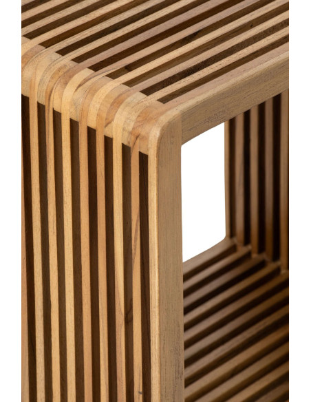 Bibliothèque basse bois recyclé 4 niches Kivali J-Line - 4