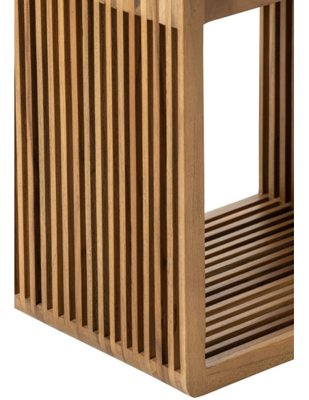 Bibliothèque basse bois recyclé 4 niches Kivali J-Line - 6
