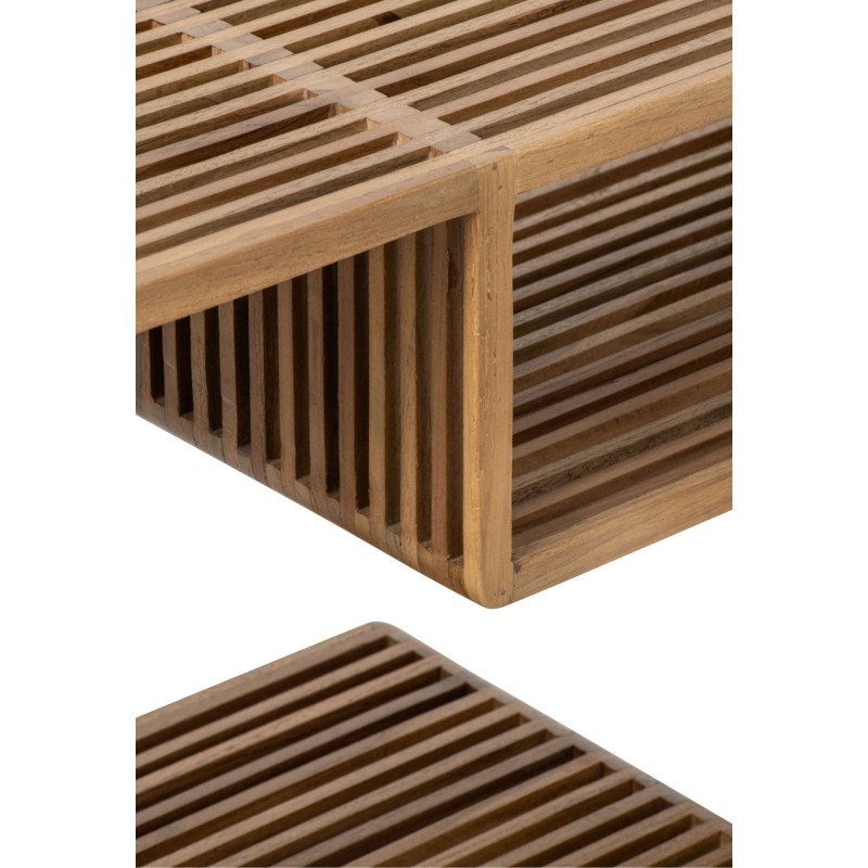 Bibliothèque bois recyclé naturel 85x35x80 cm Kivali J-Line - 4