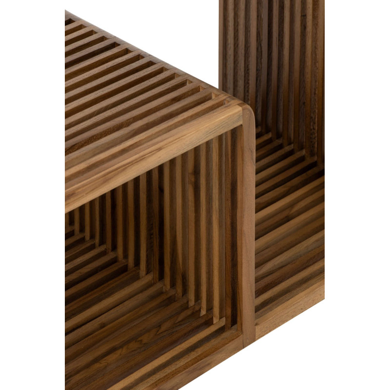 Bibliothèque bois recyclé naturel 85x35x80 cm Kivali J-Line - 5