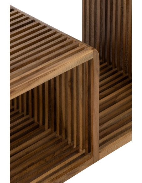 Bibliothèque bois recyclé naturel 85x35x80 cm Kivali J-Line - 5