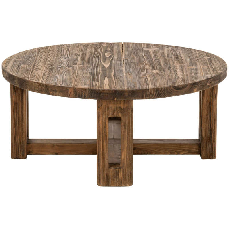 Table basse ronde bois recyclé 105 cm Mivune J-Line - 1