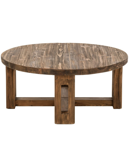 Table basse ronde bois recyclé 105 cm Mivune J-Line - 1