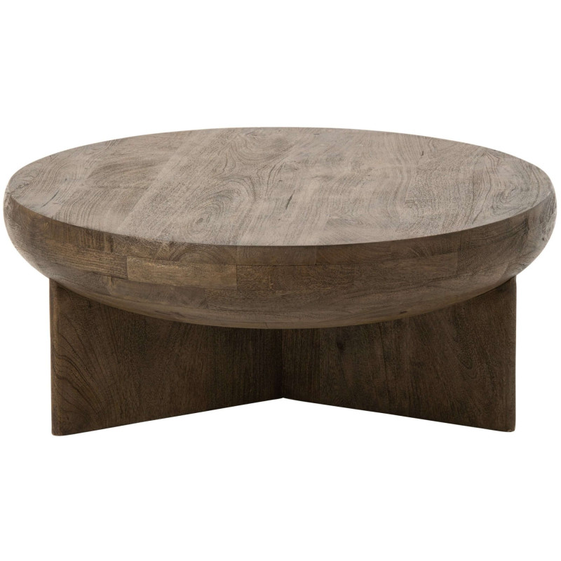 Table basse ronde bois de manguier brun 90 cm Byrova J-Line - 3